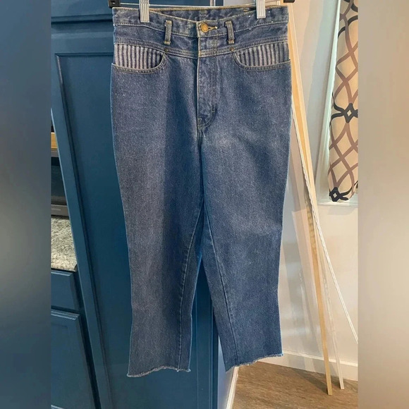 Vintage Jordache high waisted western raw hem Jean Size 27 - Picture 2 of 8